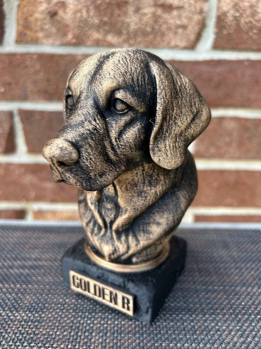 Golden Retriever Bust  - Hand-Painted, Customizable, 3D Printed