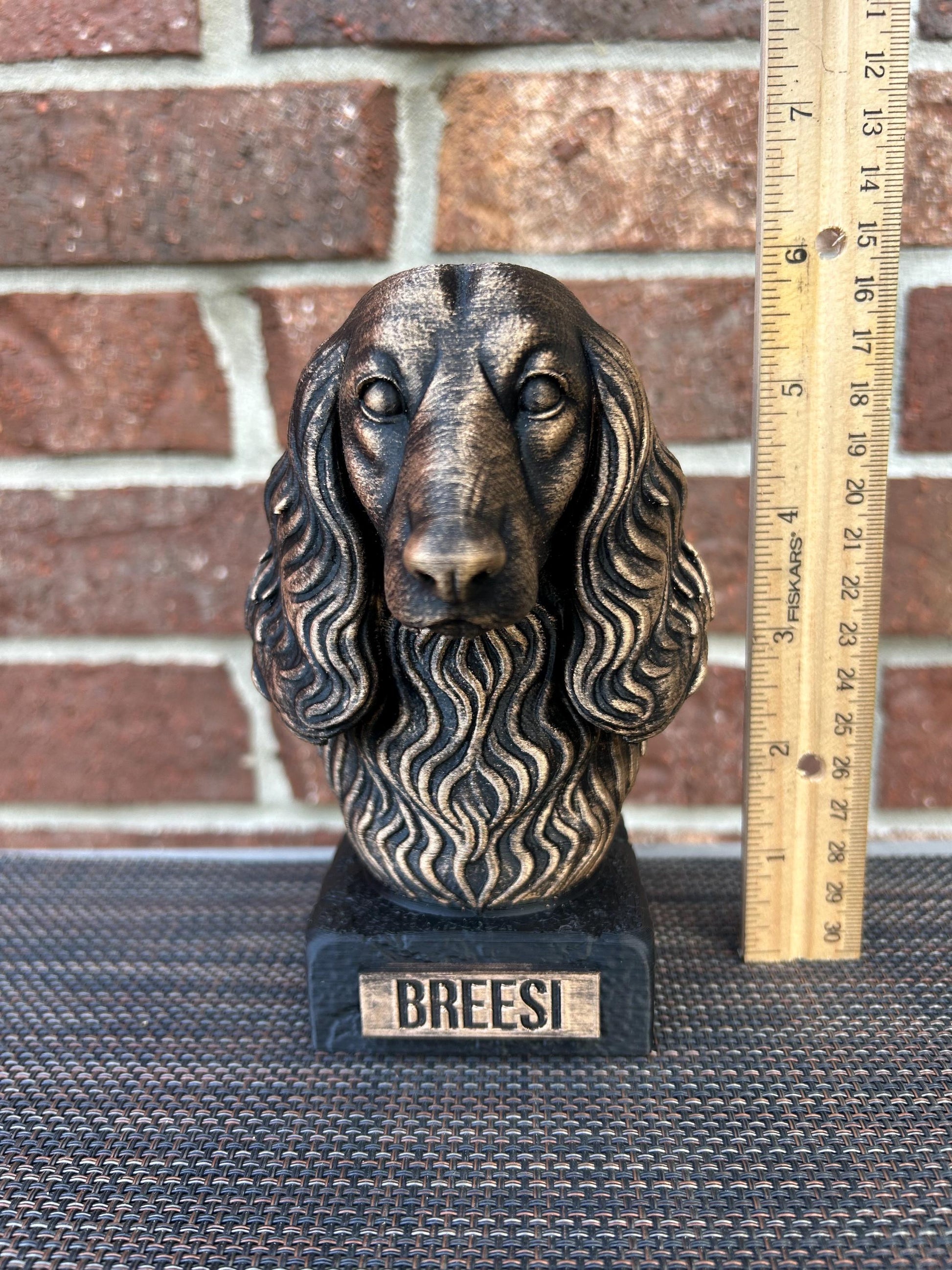 Long haired Dachshund Bust - Hand-Painted, Customizable, 3D Printed