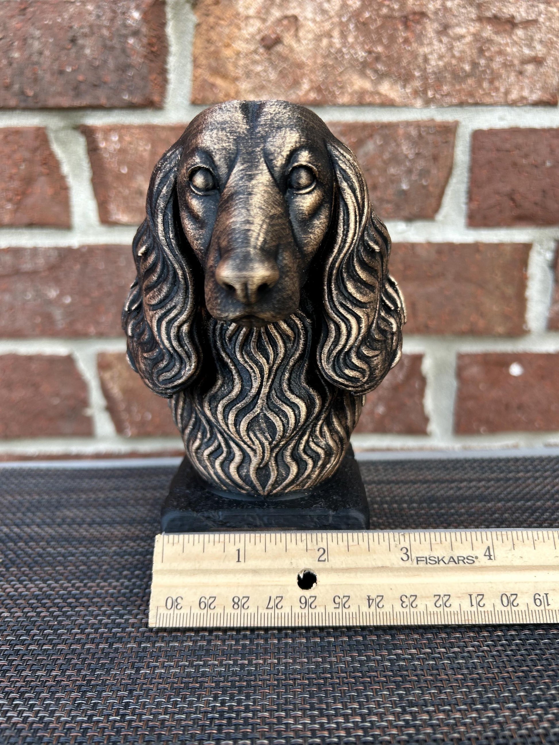 Long haired Dachshund Bust - Hand-Painted, Customizable, 3D Printed