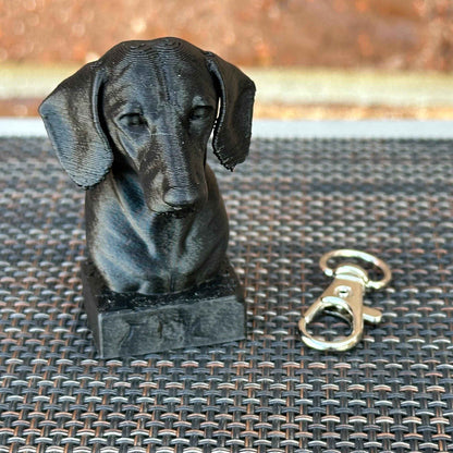 Dachshund Keychain Bust -  3D Printed - Desk Toy - Board Game Token