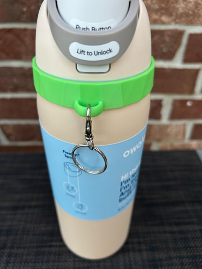 Keychain Ring for Owala Freesip With KEYCHAIN Loop Lobster Clasp - FreeSip Spout 32 oz, 24 oz, or 40 oz.