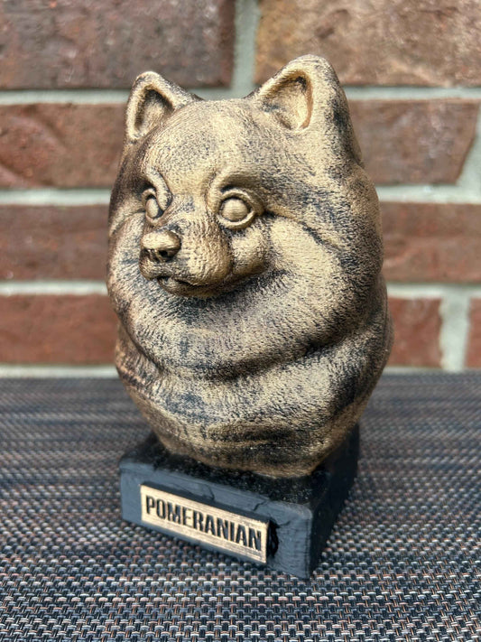 Pomeranian Bust  - Hand-Painted, Customizable, 3D Printed