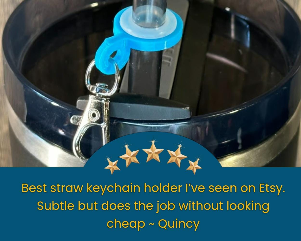 Straw Charm Clasp (Attach any keychain or charm) Tumbler Charm Topper