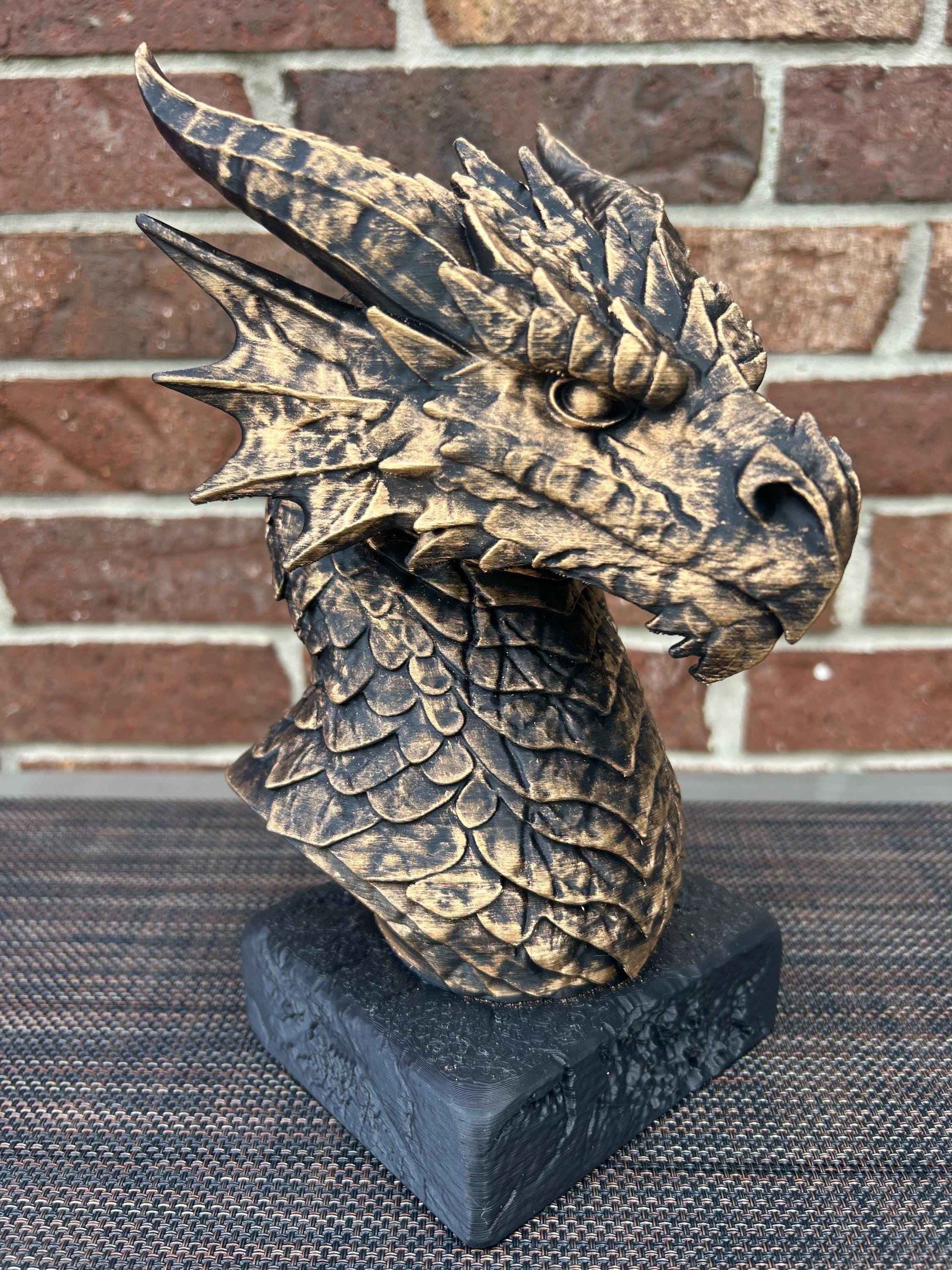 Storm Dragon Bust  - Hand-Painted, Customizable, 3D Printed