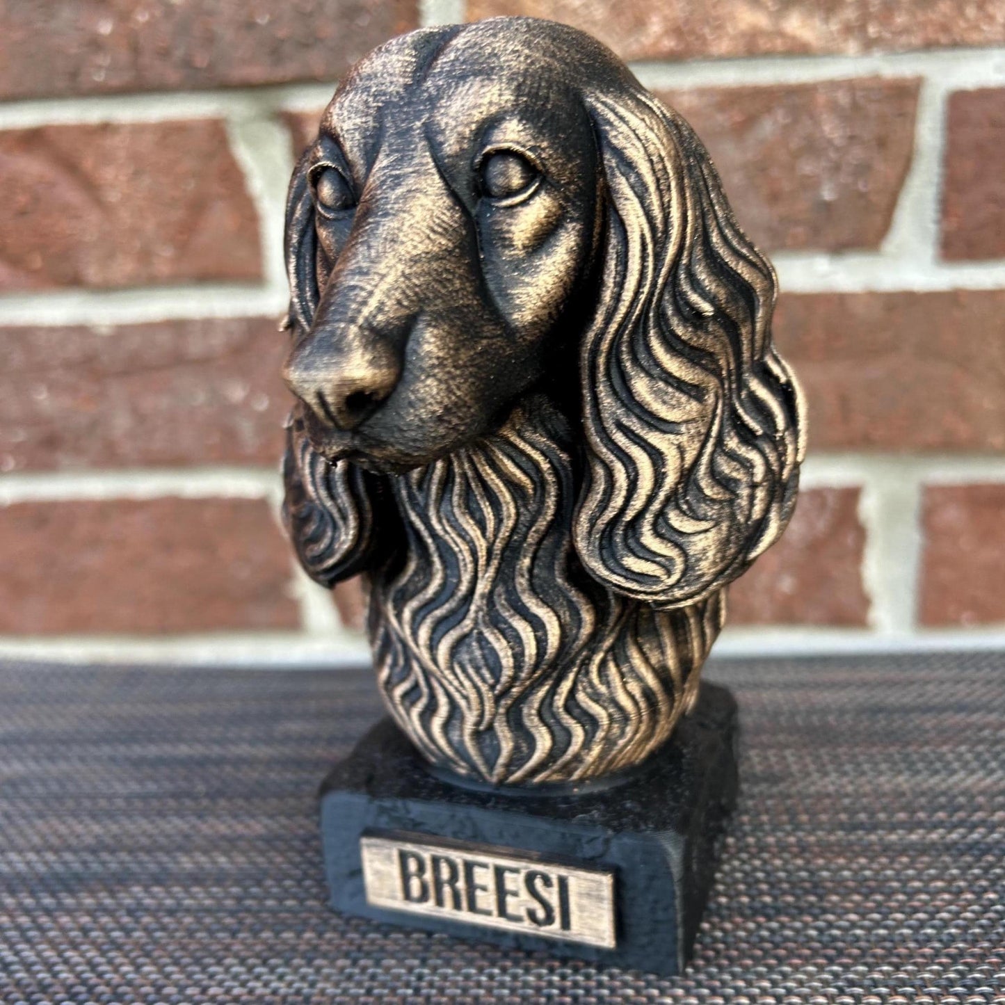 Long haired Dachshund Bust - Hand-Painted, Customizable, 3D Printed