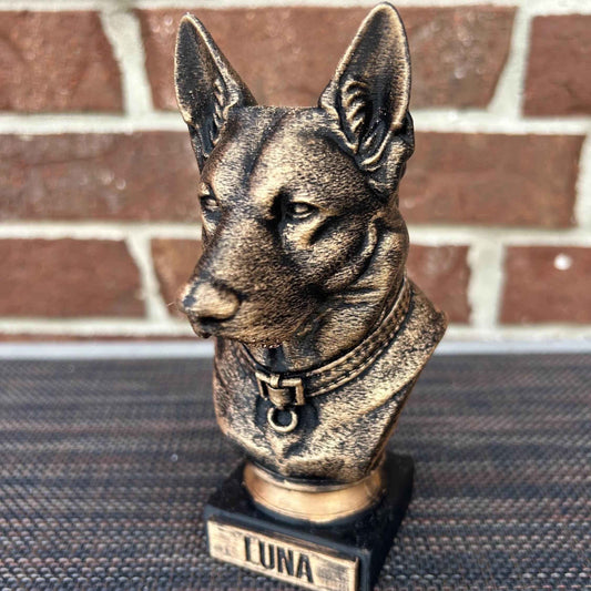 German Shepherd Bust  - Hand-Painted, Customizable, 3D Printed