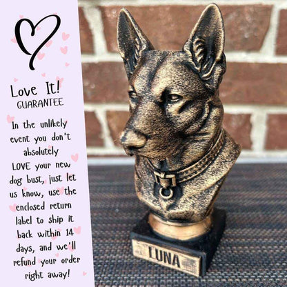 German Shepherd Bust  - Hand-Painted, Customizable, 3D Printed