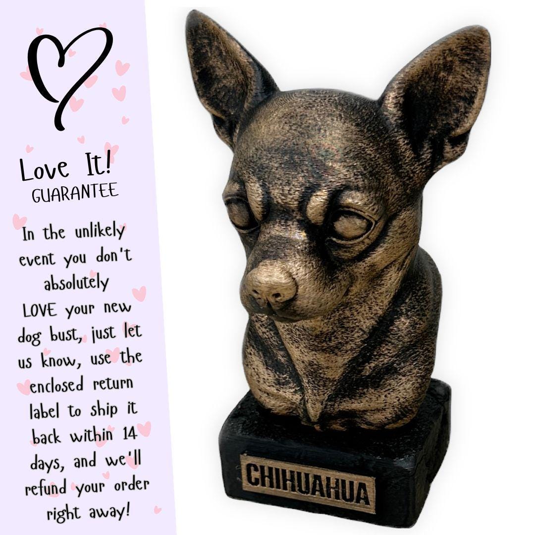 Chihuahua Bust - Hand-Painted, Customizable, 3D Printed