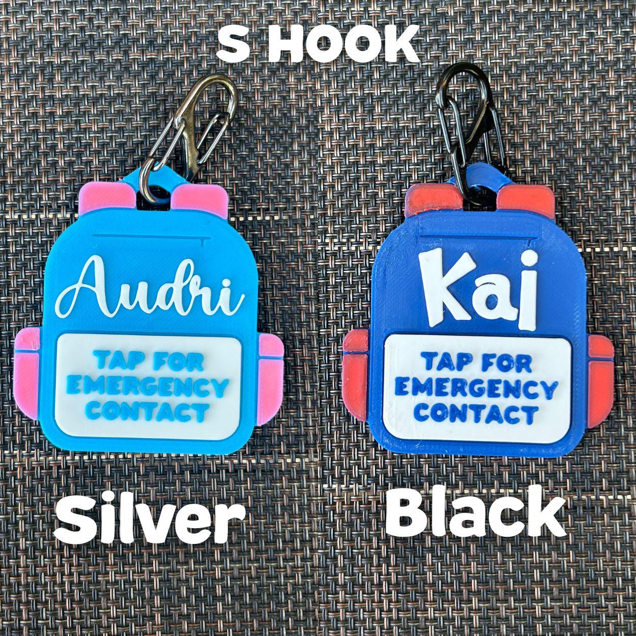 Emergency Contact Backpack Tag | Personalized | NFC Backpack Tag | Double Sided | Waterproof | NFC Keychain | Emergency Contact NFC Keychain