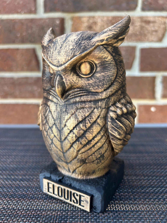 Owl Bust  - Hand-Painted, Customizable, 3D Printed