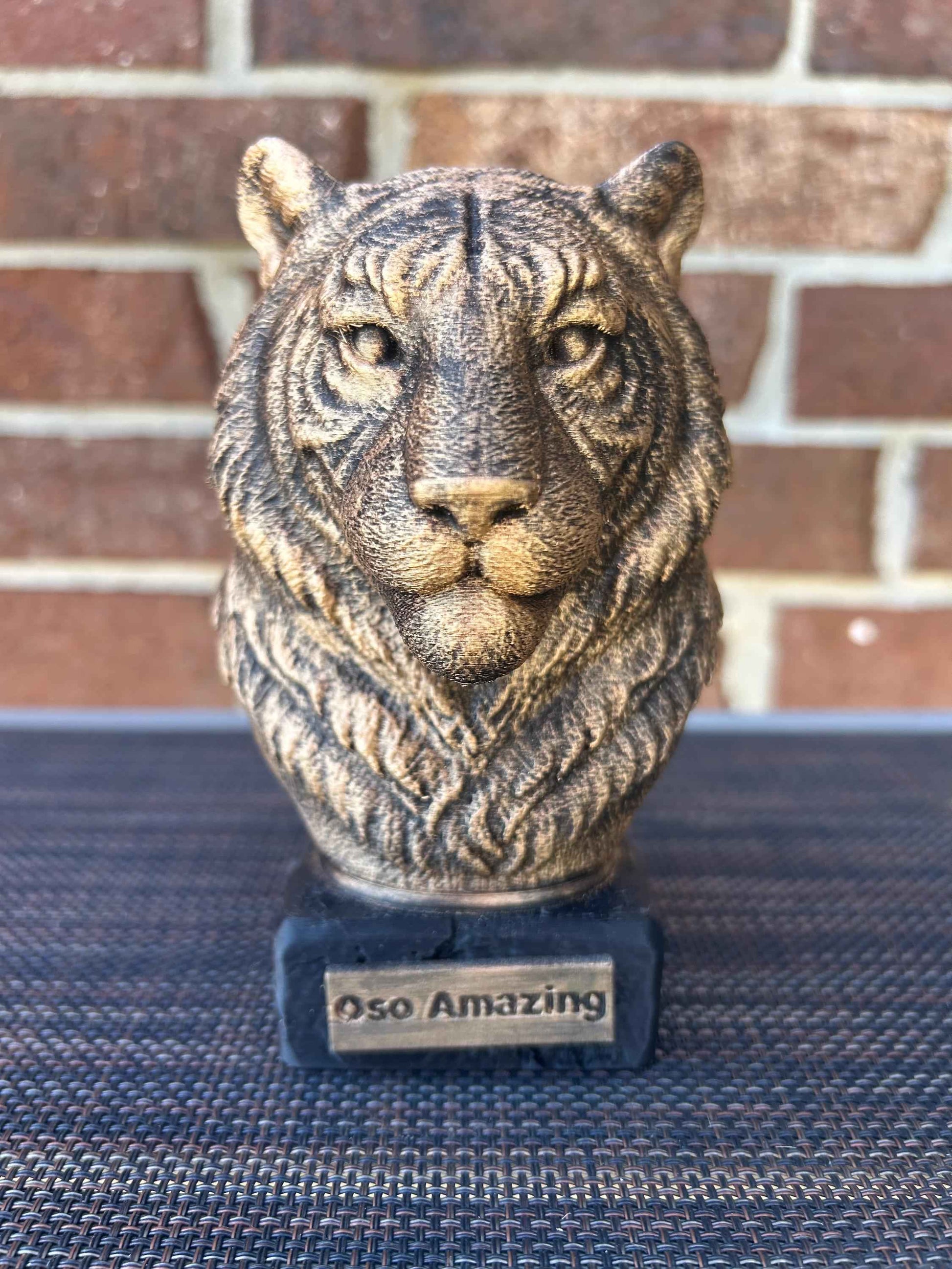Tiger Bust  - Hand-Painted, Customizable, 3D Printed