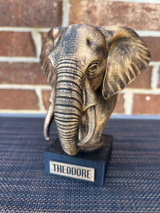 Elephant Bust  - Hand-Painted, Customizable, 3D Printed