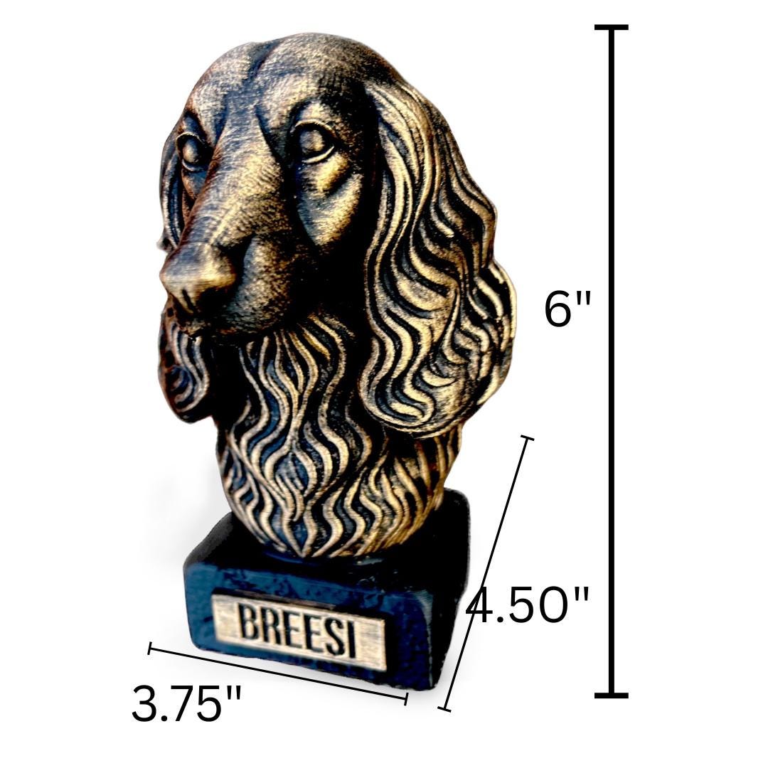Long haired Dachshund Bust - Hand-Painted, Customizable, 3D Printed
