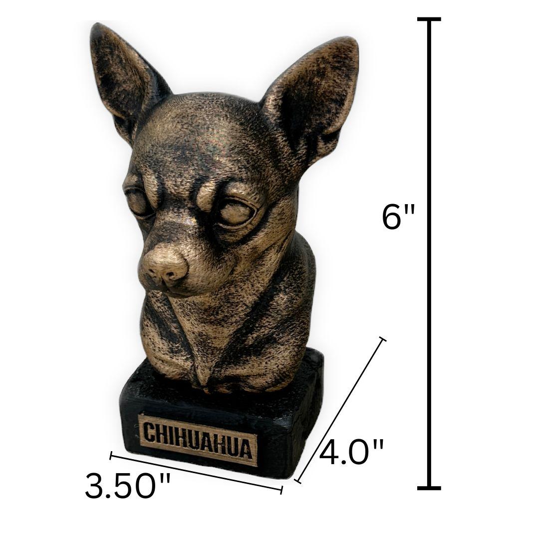 Chihuahua Bust - Hand-Painted, Customizable, 3D Printed