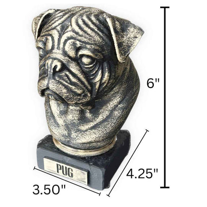 Pug Bust  - Hand-Painted, Customizable, 3D Printed