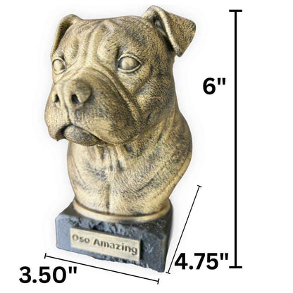 American Bully Natural Ears Bust  - Hand-Painted, Customizable, 3D Printed
