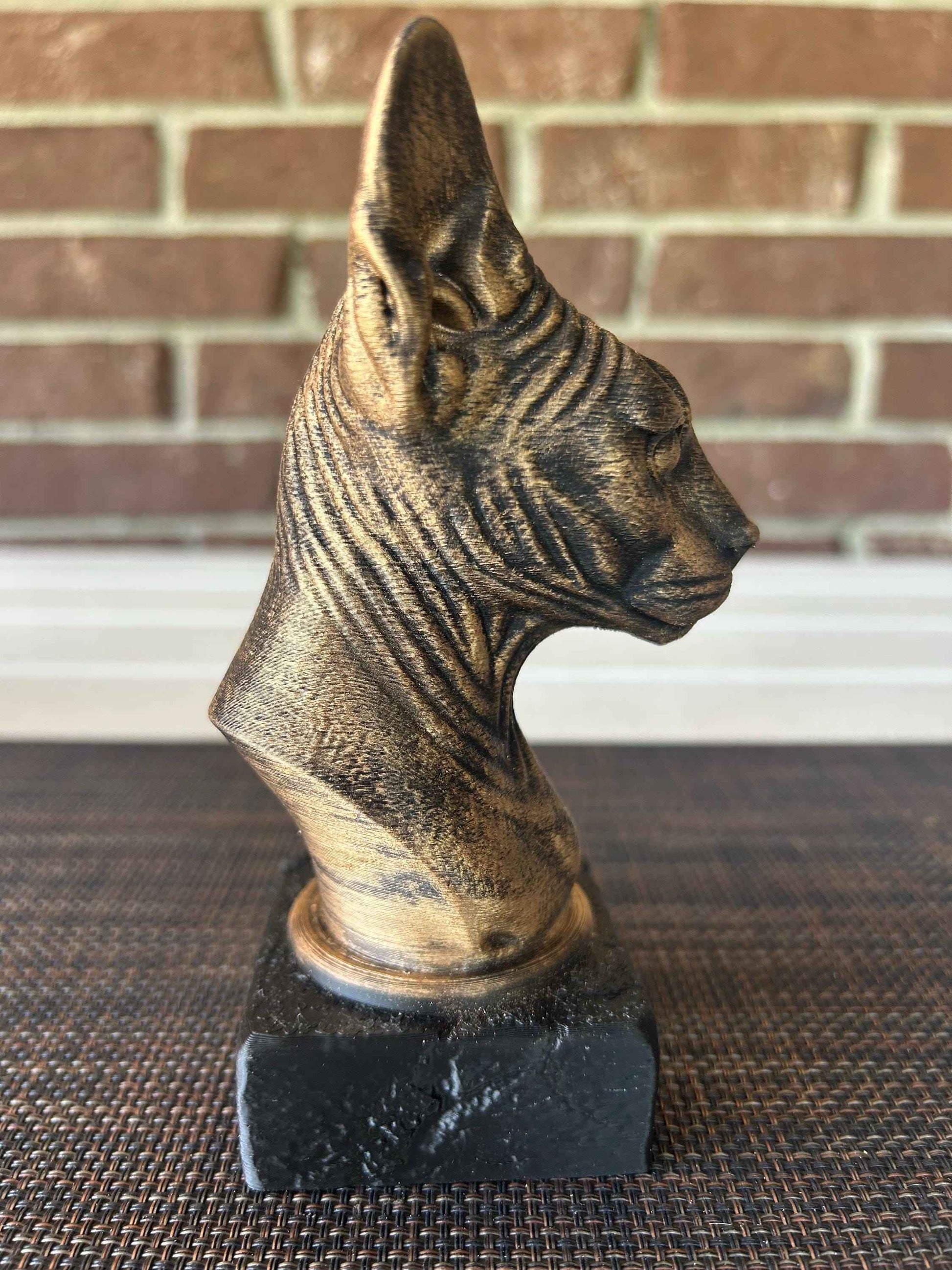 Sphynx Bust  - Hand-Painted, Customizable, 3D Printed