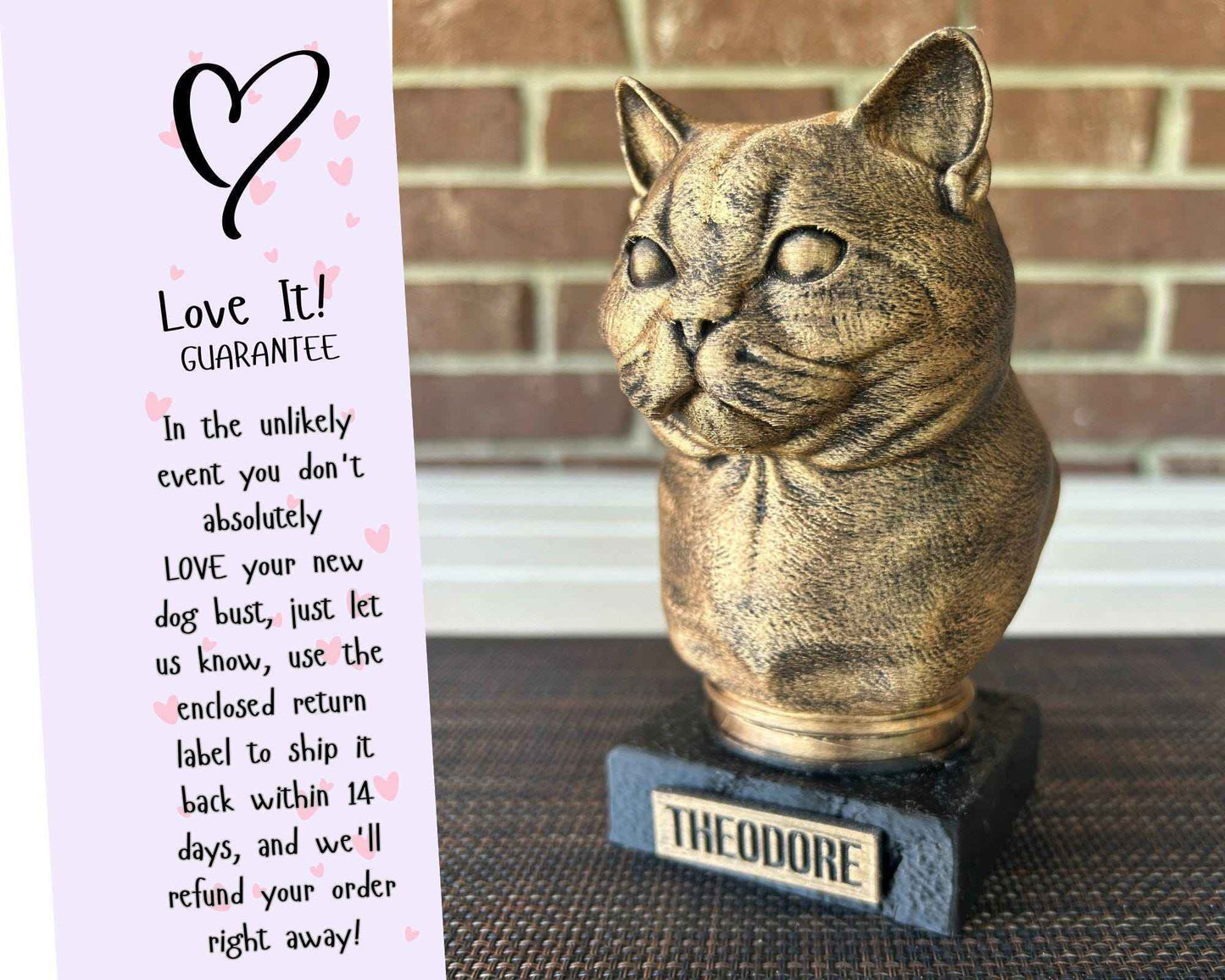 British Shorthair Bust  - Hand-Painted, Customizable, 3D Printed