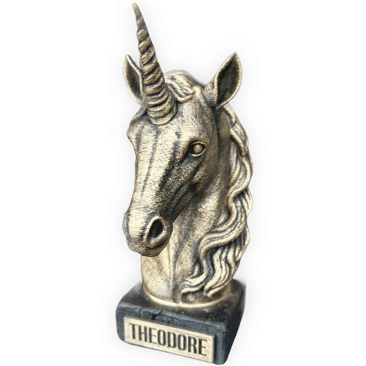 Unicorn Bust  - Hand-Painted, Customizable, 3D Printed