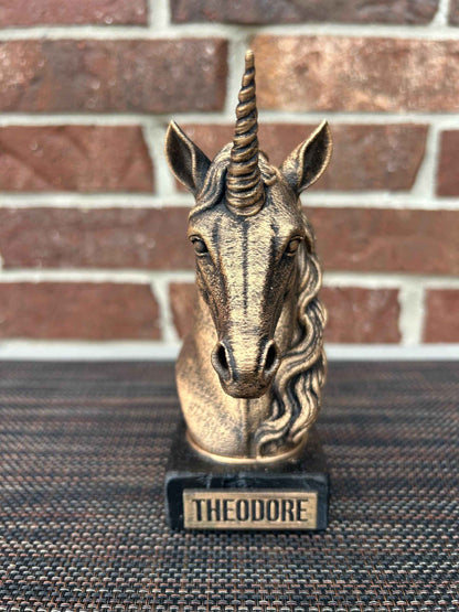 Unicorn Bust  - Hand-Painted, Customizable, 3D Printed