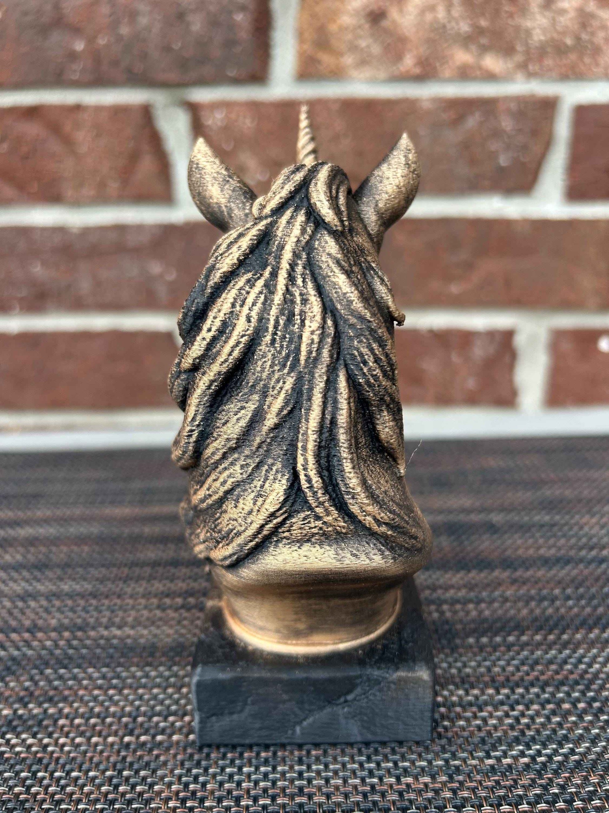 Unicorn Bust  - Hand-Painted, Customizable, 3D Printed