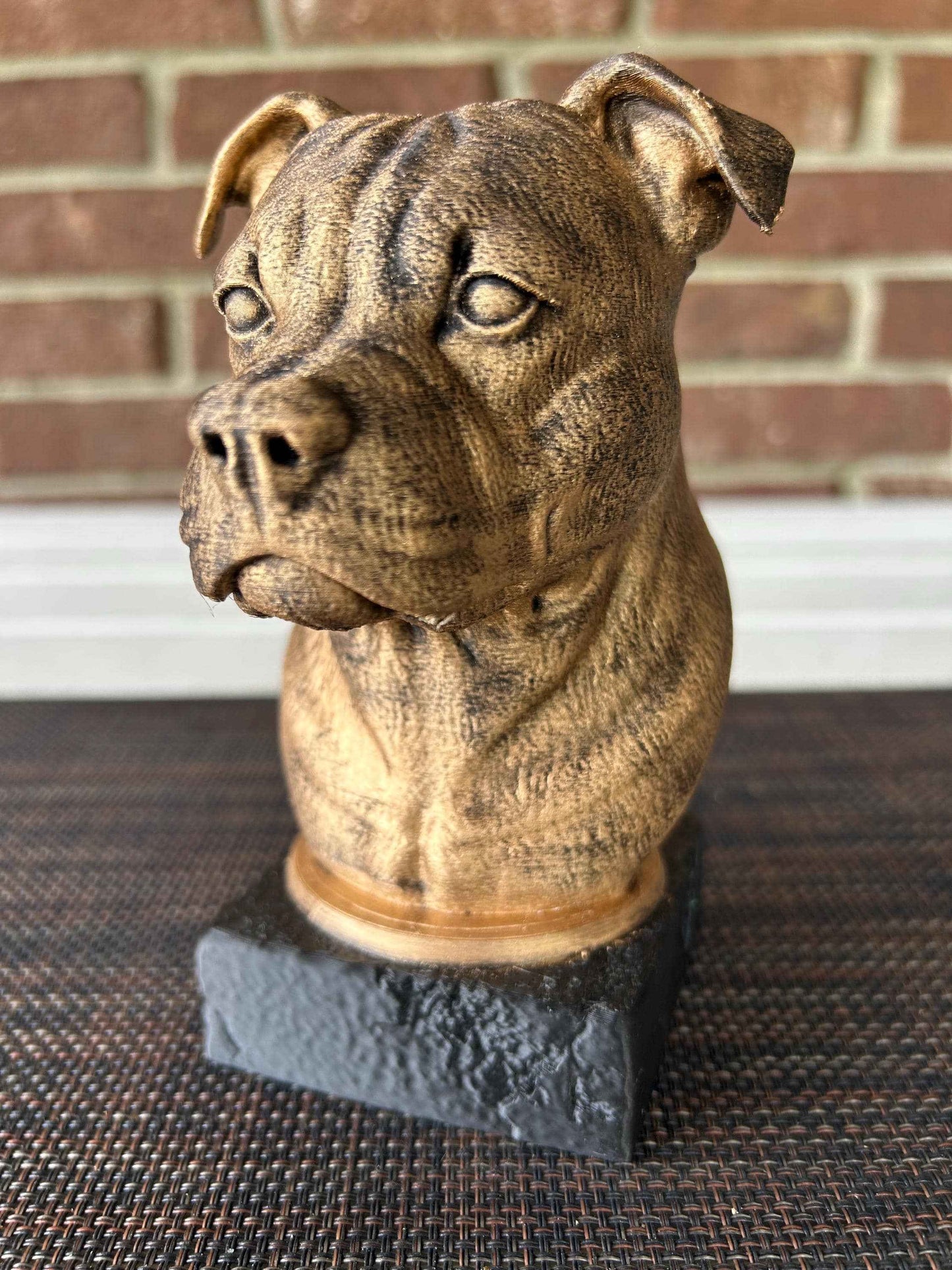 Staffordshire Bull Terrier Bust  - Hand-Painted, Customizable, 3D Printed