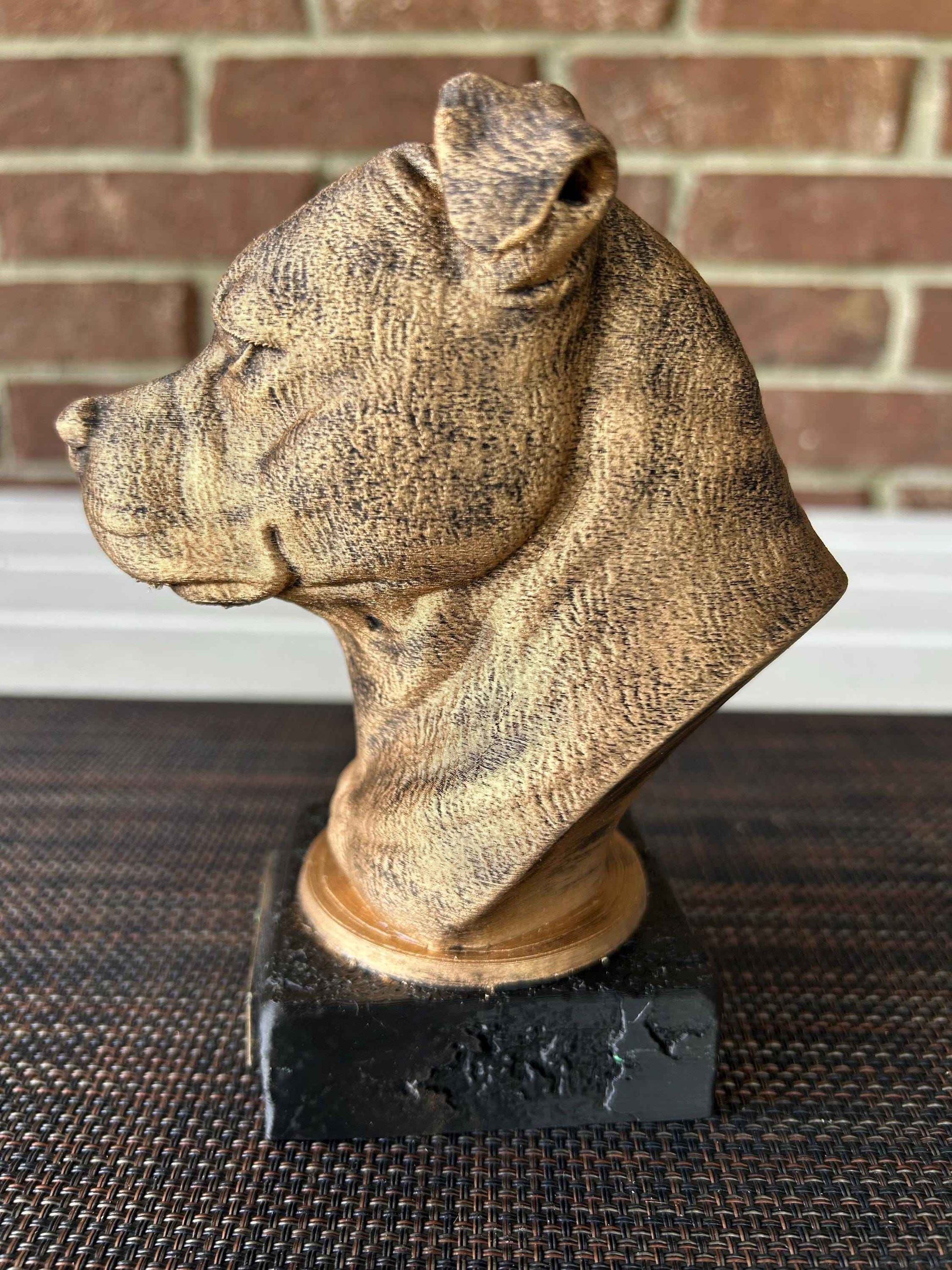 Staffordshire Bull Terrier Bust  - Hand-Painted, Customizable, 3D Printed