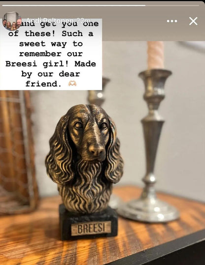 Long haired Dachshund Bust - Hand-Painted, Customizable, 3D Printed