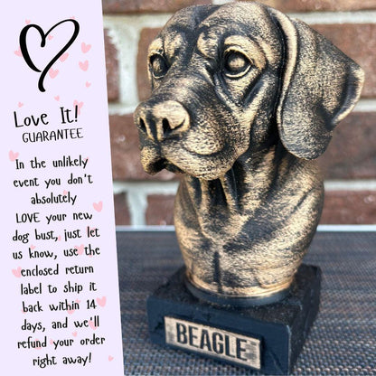 Beagle Bust - Hand-Painted, Customizable, 3D Printed