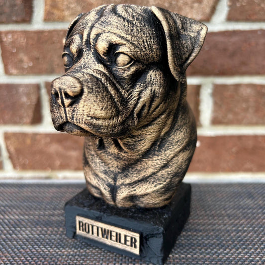 Rottweiler Bust - Hand-Painted, Customizable, 3D Printed