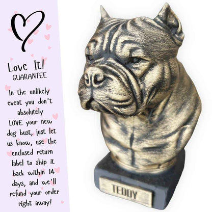 American Bully Bust  - Hand-Painted, Customizable, 3D Printed