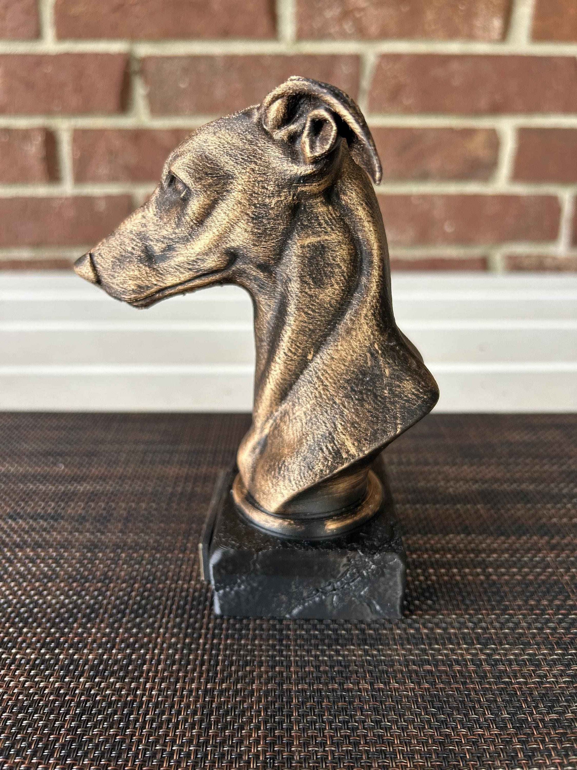 Whippet Bust - Hand-Painted, Customizable, 3D Printed