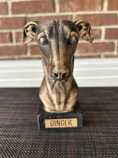 Greyhound Bust  - Hand-Painted, Customizable, 3D Printed
