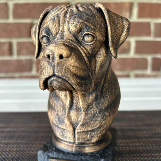 Boxer Bust  - Hand-Painted, Customizable, 3D Printed