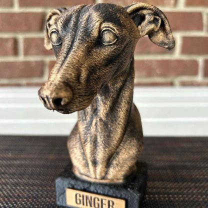 Greyhound Bust  - Hand-Painted, Customizable, 3D Printed