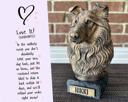 Shetland Sheepdog Bust  - Hand-Painted, Customizable, 3D Printed