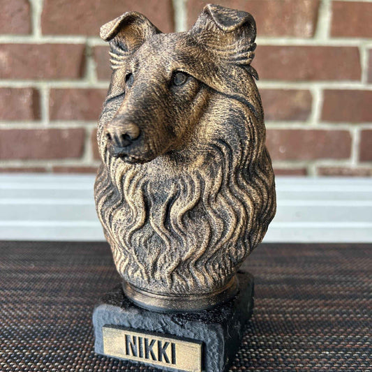 Shetland Sheepdog Bust  - Hand-Painted, Customizable, 3D Printed