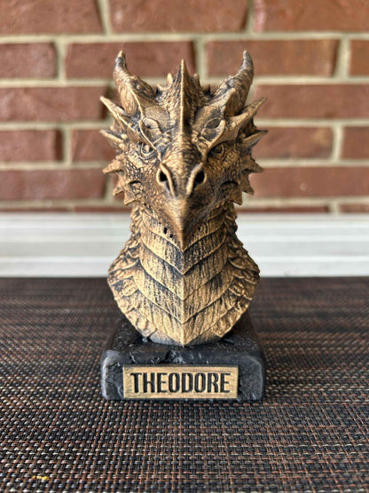 Ice Dragon Bust  - Hand-Painted, Customizable, 3D Printed