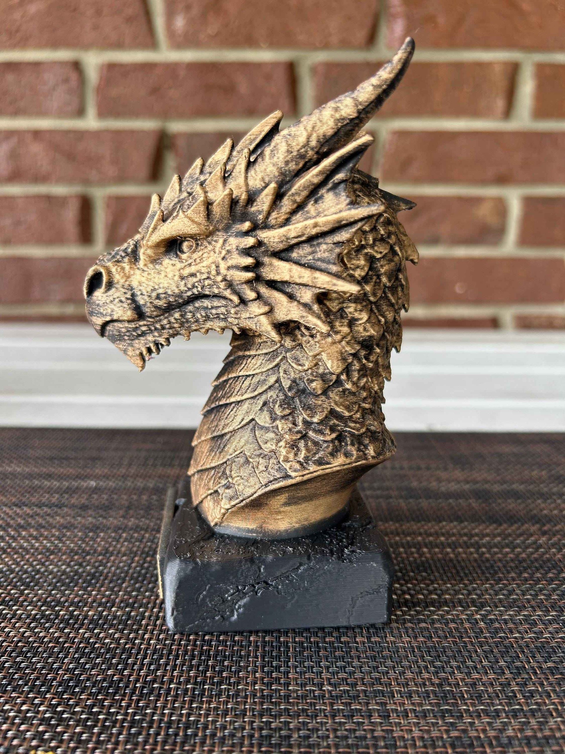 Ice Dragon Bust  - Hand-Painted, Customizable, 3D Printed