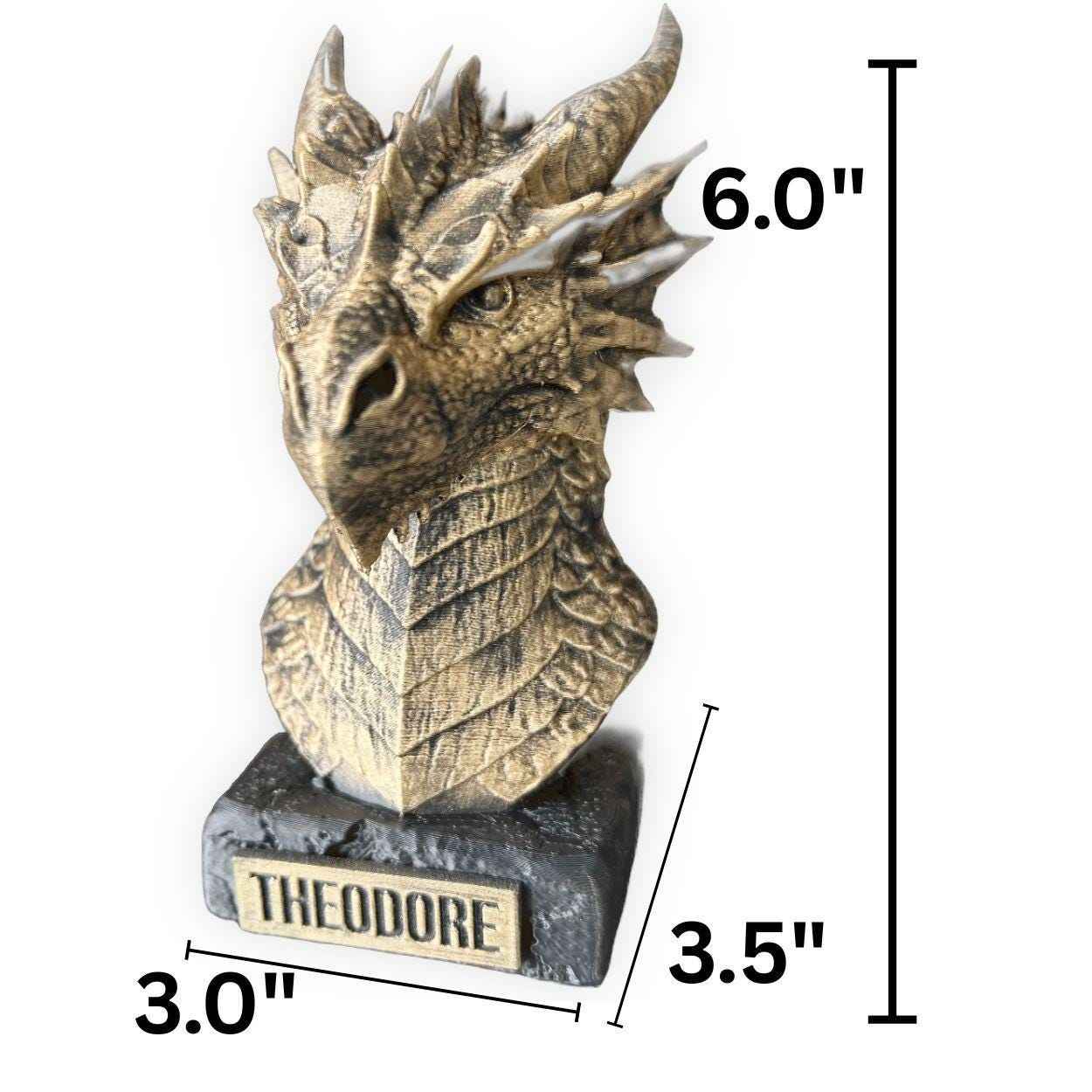 Ice Dragon Bust  - Hand-Painted, Customizable, 3D Printed