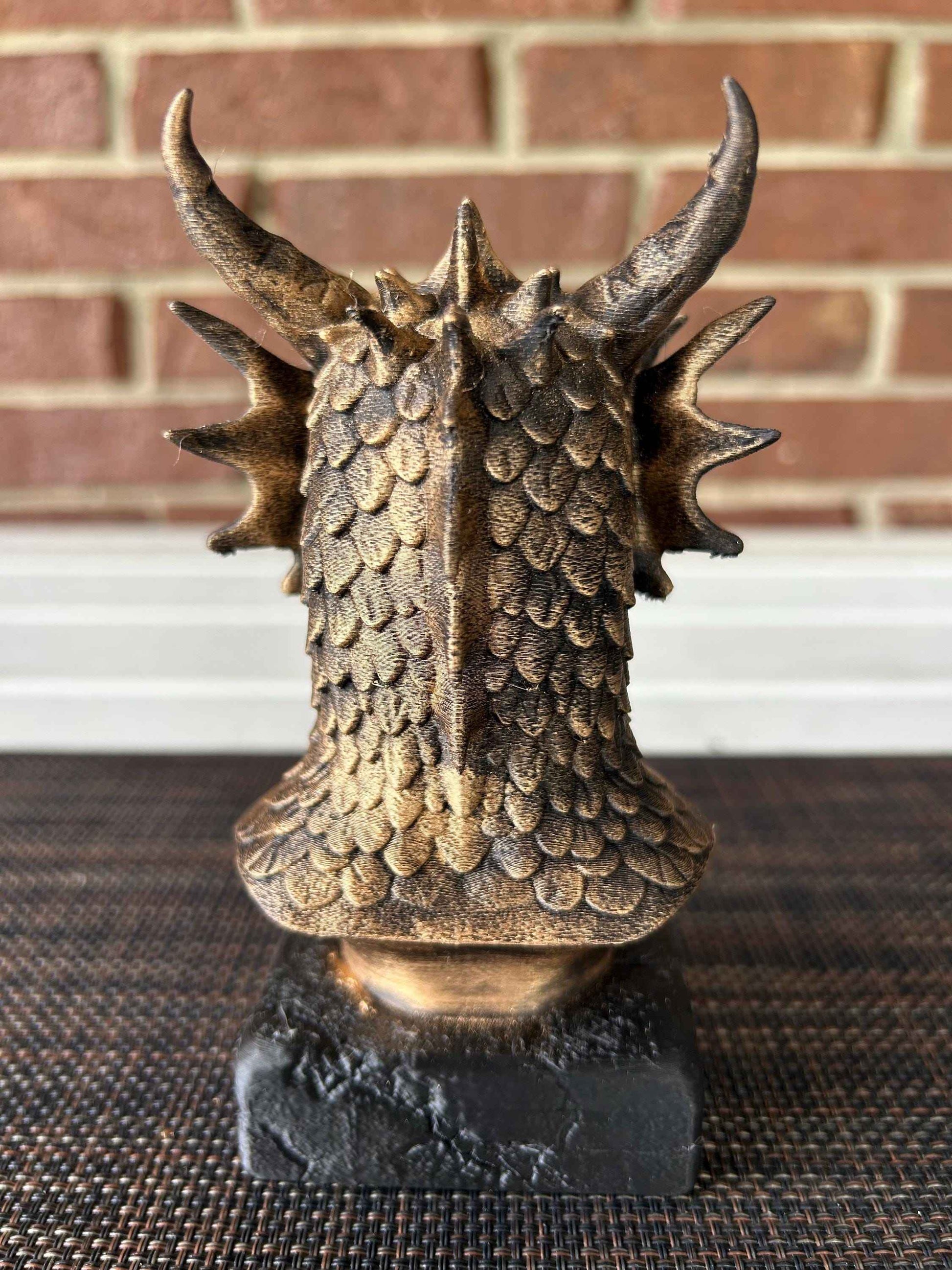 Fire Dragon Bust  - Hand-Painted, Customizable, 3D Printed