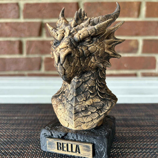 Fire Dragon Bust  - Hand-Painted, Customizable, 3D Printed