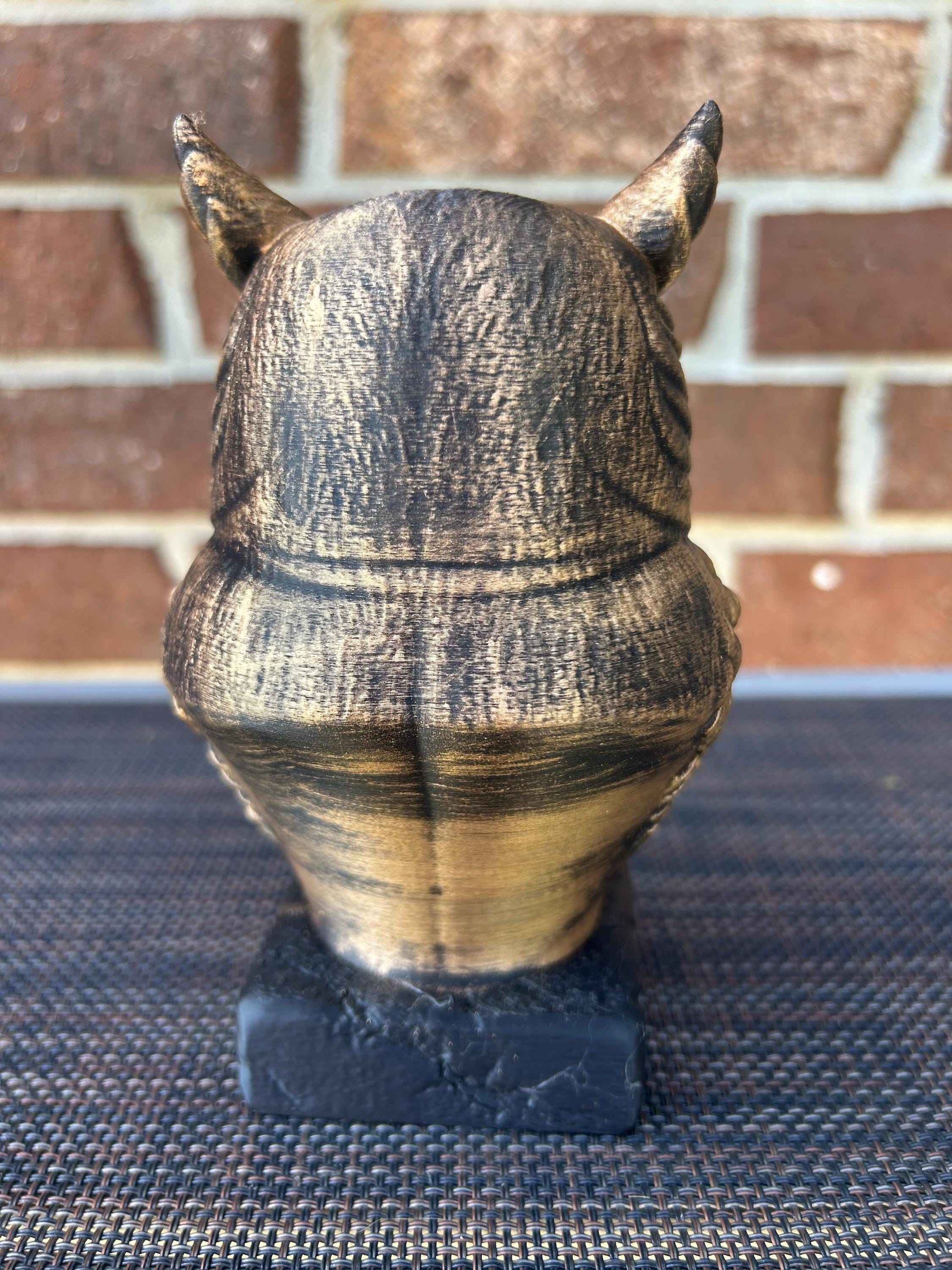 Owl Bust  - Hand-Painted, Customizable, 3D Printed