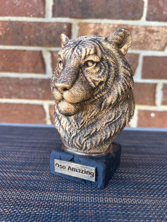 Tiger Bust  - Hand-Painted, Customizable, 3D Printed