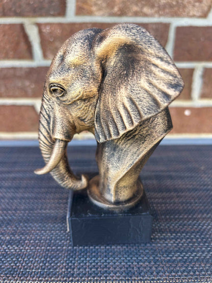 Elephant Bust  - Hand-Painted, Customizable, 3D Printed