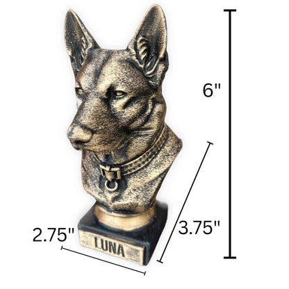 German Shepherd Bust  - Hand-Painted, Customizable, 3D Printed