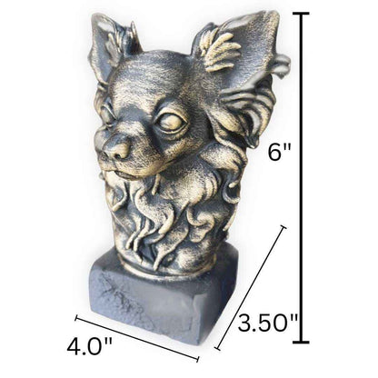 Longhaired Chihuahua Bust  - Hand-Painted, Customizable, 3D Printed
