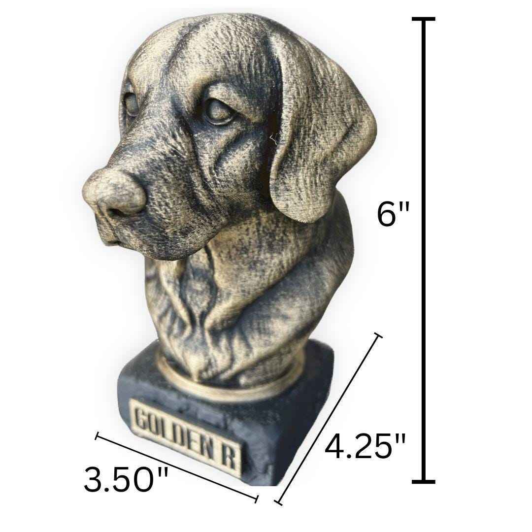 Golden Retriever Bust  - Hand-Painted, Customizable, 3D Printed