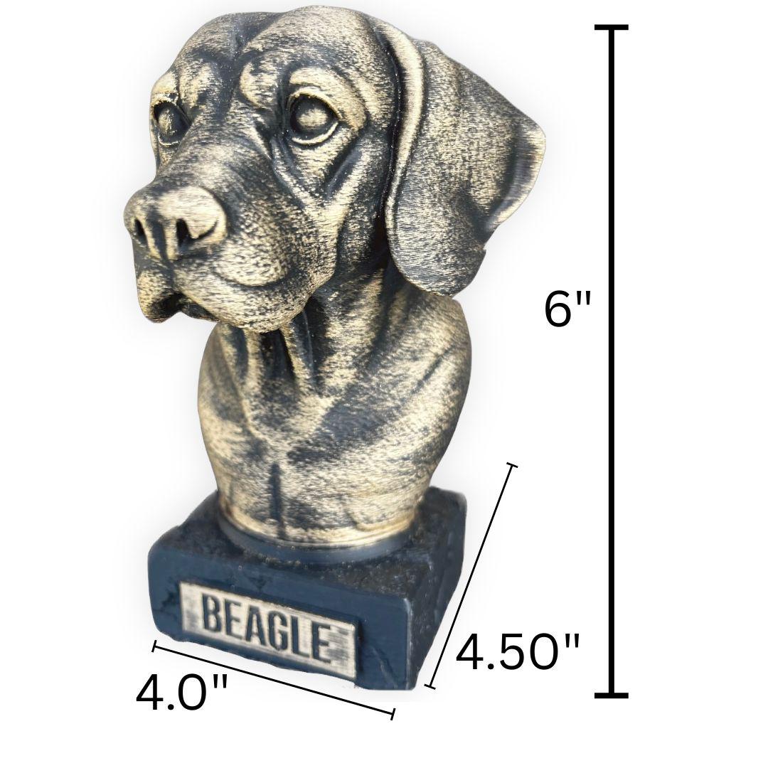 Beagle Bust - Hand-Painted, Customizable, 3D Printed