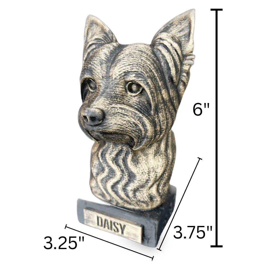 Yorkie Bust - Hand-Painted, Customizable, 3D Printed